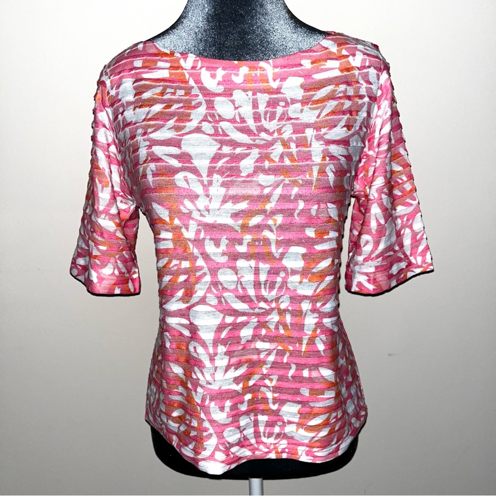 Colorful Whimsy Rose Coral Top